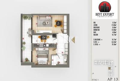 Apartament 2 camere Modern-Incalzire Pardoseala - 2