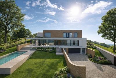 Teren 1000mp autorizat, casa D+P+1E 269mp, Proiect Piscina, Salicea - 2