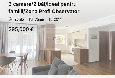 3 camere/2 băi/Ideal pentru familii/Zona Profi Observator - 1