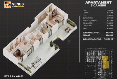 Apartament decomandat, 3 camere, terasa 65 mp - Aparatorii Patriei - 7