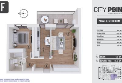 Apartament 2 camere de vanzare - City Point Aviatiei - 10