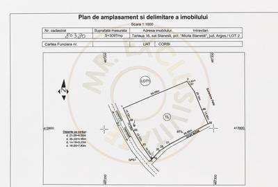 Teren Construcții intravilan de 3097 mp, în Corbi