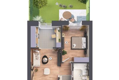 🌿 Studio Dublu cu Grădină Privată | Nicolae Teclu Metrou | Comision 0% - 1