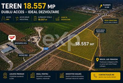 Teren DN1 Băicoi 18.557 mp – dublu acces, ideal dezvoltare - 1