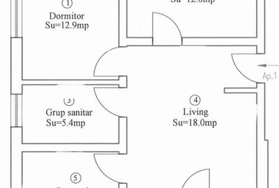 Apartament modern, 3 camere, 60 mp utili, etaj 1 - Remetea Mare - 7