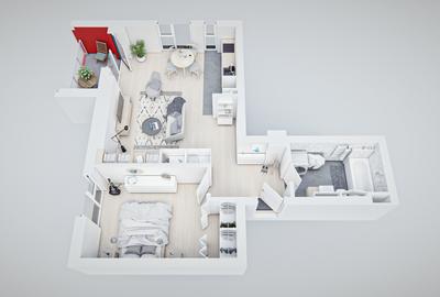 Apartament cu 2 camere decomandat în Take Ionescu