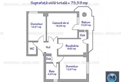 Apartament 3 camere de vanzare, zona Republicii, 86.91 mp #15619 - 6