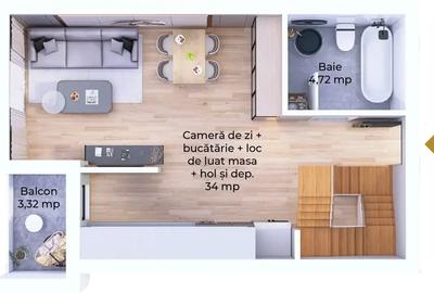 Apartament cu 3 camere în Avantgarden