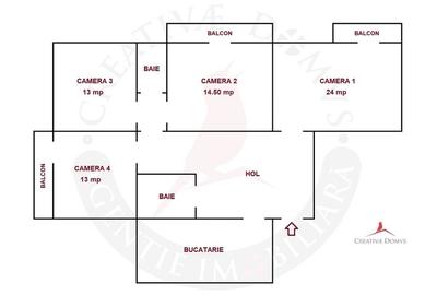 Stirbei Voda /  Spatiu de birouri cu 4 camere, 100 mp - 10