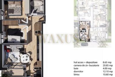 Apartament cu 3 camere semidecomandat în Baciu