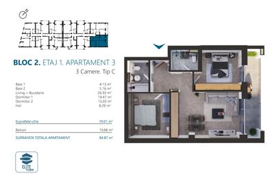Apartament 3 camere | TORONTALULUI - METRO 2 - 8