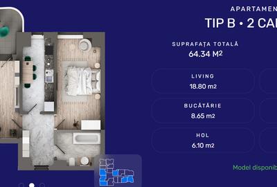 Apartament 2CD, 63.34mp - 1