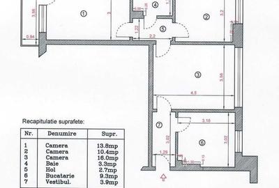 Apartament cu 3 camere semidecomandat în Ștefan cel Mare