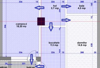 Ap cu 2 camere, decomandat, 57 mp, BLOC NOU, NICOLINA-AL  TUDOR NECULAI