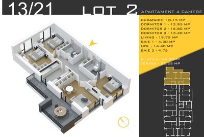 AP. 4 CAM. DECOMANDAT IN BLOC P+3 / NOUL PROIECT ROSSA.PALLADY! - 2