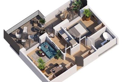 Apartament cu 2 camere la 5 minute de metrou, ce terasa de aprox. 20mp - 4
