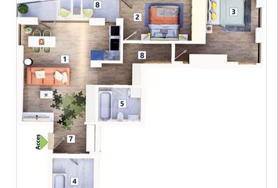 Apartament 3 camere, in constructie, zona Tractoru - 1