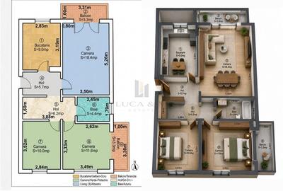 Apartament 3 camere, Girocului - 14