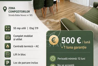 Închiriere apartament cu 2 camere, zona Compozitorilor - 1