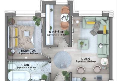 Apartament 2 camere et 1 parcare intabulata Lunca Cetatuii - 6