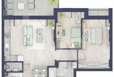 Apartament 3 camere, etaj 1, intabulare vara 2026 - 3