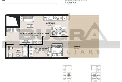 Apartament 2 camere, 44 mp, terasa 25 mp, zona Autogara - 2