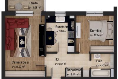 Apartament  2 camere -boxă inclusă - 2