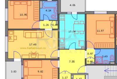 4 camere, 1/8, anvelopat, bloc 1982, 90mp-Gorjului - 15