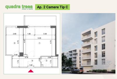 Apartament cu 2 camere în Drumul Taberei