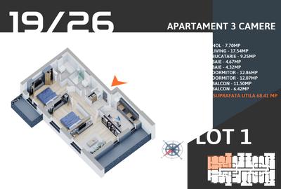 3 camere finalizat/gata de mutare/loc parcare inclus - 2