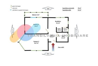 Apartament 57 m² utili în vilă,zona Plevnei - 5