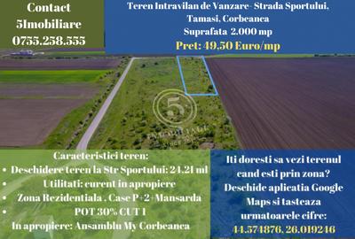 Teren Construcții intravilan de 2000 mp, în Corbeanca