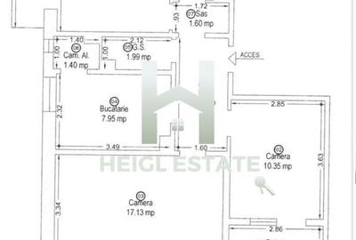 Apartament decomandat cu 3 camere si 2 bai in zona Soarelui - 17