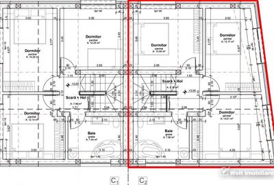 Duplex 4 camere, S+P+M, 156 mp utili, 280 mp teren,Dambul Rotund, zona linistita - 9