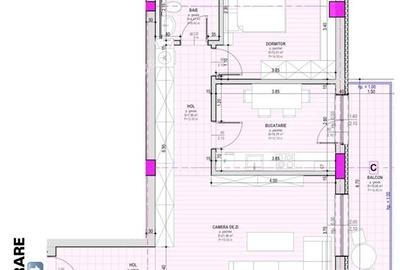 Apartament la cheie cu 3 camere si balcon zona Pictor Brana Selimbar - 5