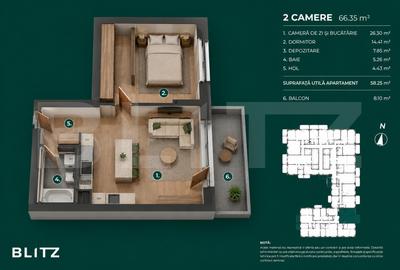 Apartament semifinisat 2 camere / Standarde nZEB /Ansamblu nou / Buna Ziua - 2
