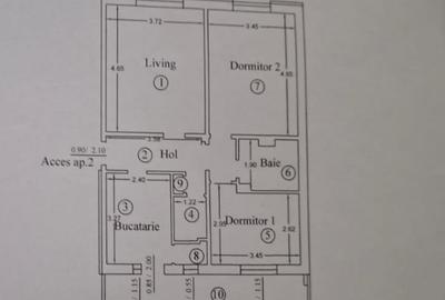 Apartament 3 camere in str Codrii Cosminului, decomandat, parter,balcon 11,04 mp - 1