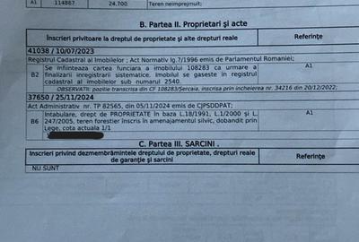 Teren extravilan de 24700 mp, în Șercaia