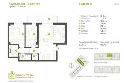 65E Apartament 3 camere Metrou Straulesti Sisesti Nou Lux mutare imediata - 2