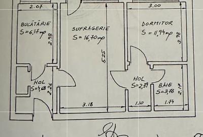 Apartament cu 2 camere semidecomandat în Abator