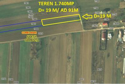 Comision 0% Teren intravilan 1740 mp Corbii Mari Dâmbovița – deschidere 19 ml - 1