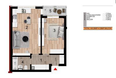 Apartament 2 camere, Metrou  Dimitrie Leonida/ Berceni - 3
