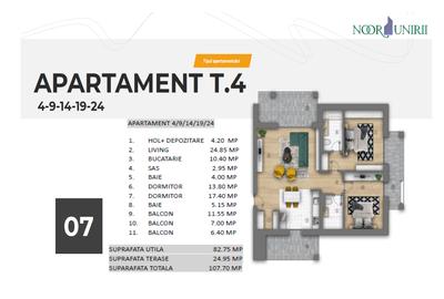 Vânzare apartament de 3 camere, în blocul boutique Noor UNIRII - 19