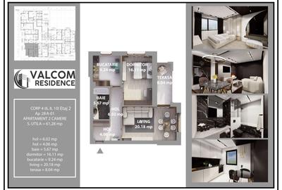 Valcom Residence Bartolomeu, 2 camere, terasa 6.52, Comision 0% - 5