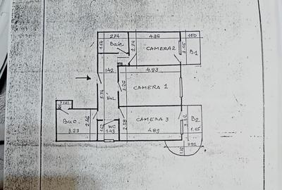 Apartament cu 3 camere decomandat în Gară