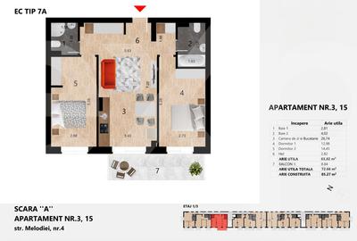 Apartament cu 3 camere decomandat în Zorilor