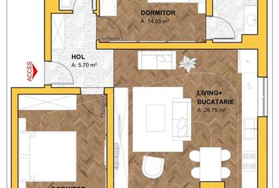 Apartament nou 3 Camere | 75 mp utili | Etaj 2 | Calea Torontalului - 6