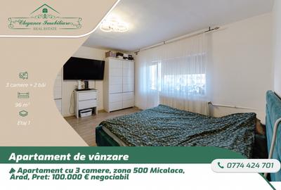 Apartament cu 3 camere, 2 bai și 2 balcoane zona  500 Micalaca ,Arad - 1