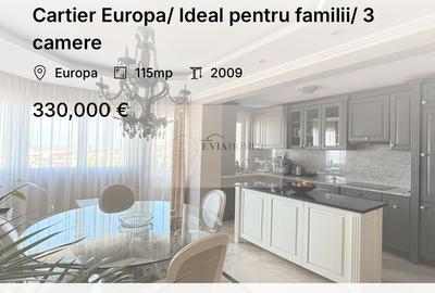 Cartier Europa/ Ideal pentru familii/ 3 camere - 1