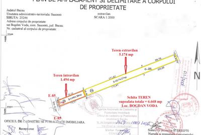Teren 6.668 mp, de vanzare, loc. BOGDAN VODA, la E-85, com. Saucesti, jud. Bacau - 2